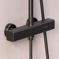 Товар: Душевая система Damixa Gala с термостатом Черная матовая арт-953800300 - фото 3 Душевая система Damixa Gala с термостатом Черная матовая арт-953800300 — фото 3, Душевые стойки