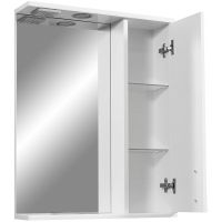 Зеркало со шкафом Stella Polar Фантазия 55 с подсветкой Белое арт-SP-00000224 — фото 2, Зеркальные шкафы в ванную