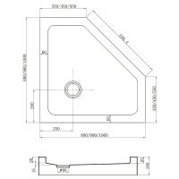 Акриловый поддон для душа Veconi Tezeo TZ-53B 90x90 Черный арт-TZ53B-90-C5 — фото 2, Акриловые душевые поддоны