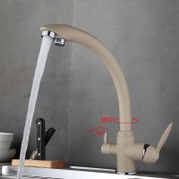 Смеситель для кухни Frap H99 Бежевый арт-F4399-20 — фото 5, Смесители для кухни