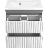 Тумба с раковиной Brevita Balaton 65 подвесная Белая матовая Серая матовая арт-УТ000012303 — фото 3, Тумбы с раковиной