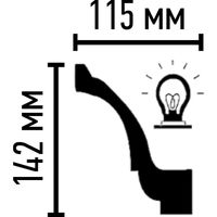 Карниз Decomaster 2400x142x115 мм арт-DT-85606 — фото 3, Карнизы