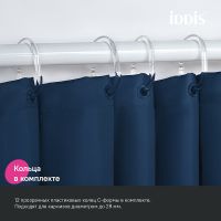 Штора для ванны Iddis Base 180х200 Синяя арт-BS04P18i11 — фото 5, Шторы для ванной