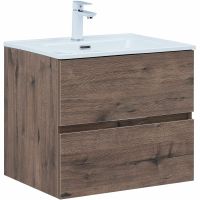 Тумба под раковину Aquanet Алвита New 60 подвесная Дуб веллингтон табак арт-334184 — фото 1, Тумбы под раковину