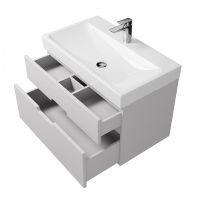 Тумба под раковину Creto Malibu 80 подвесная Белая арт-7-1078W — фото 3, Тумбы под раковину