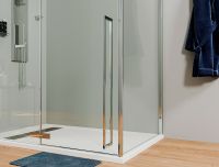 Душевой уголок Allen Brau Fantasy 100x100 профиль Хром стекло прозрачное арт-3.11002-00 — фото 9, Квадратные душевые уголки