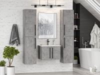 Шкаф пенал Brevita Rock 35 L подвесной Бетон Чикаго светло-серый арт-ROCK-05035-48-2Л — фото 6, Пеналы для ванной комнаты