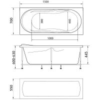 Акриловая ванна Marka One Vita 150х70 без гидромассажа арт-01вит1570 — фото 4, Акриловые ванны