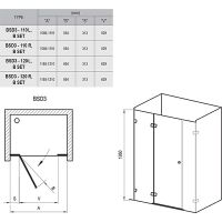 Душевая дверь Ravak Brilliant BSD3-120 R профиль Хром стекло Transparent арт-0UPG0A00Z1 — фото 8, Распашные душевые двери