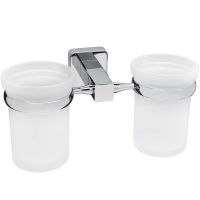Стакан для зубных щеток WasserKRAFT Lippe двойной Хром арт-K-6528D — фото 1, Стаканы для зубных щеток