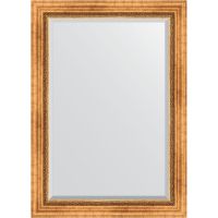 Зеркало Evoform Exclusive 106х76 с фацетом в багетной раме - Римское золото 88 мм арт-BY 3464 — фото 1, Зеркала в ванную комнату