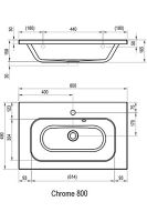 Раковина Ravak Chrome 80 Белая арт-XJG01180000 — фото 4, Раковины встраиваемые сверху