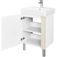 Тумба под раковину Aquaton Кантри 55 Белая глянцевая Дуб верона арт-1A257601AHB20 — фото 2, Тумбы под раковину