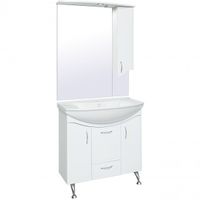 Товар: Зеркало со шкафом Runo Севилья 85 R с подсветкой Белое арт-00000000595 - фото 2 Зеркало со шкафом Runo Севилья 85 R с подсветкой Белое арт-00000000595 — фото 2, Зеркальные шкафы в ванную