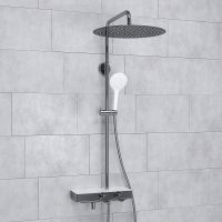 Душевая система WasserKRAFT с термостатом Хром Белая арт-A113.117.155.CH Thermo — фото 6, Душевые стойки