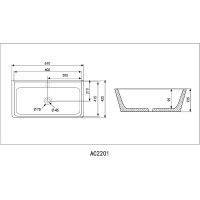 Раковина Abber Rechteck 61 Черная матовая арт-AC2201MB — фото 4, Раковины накладные