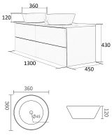 Тумба с раковиной Orange Otto 130 подвесная Белый глянец арт-Ot-130TuMDF+B08-360W — фото 9, Тумбы с раковиной