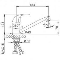 Смеситель для кухни Frap H15 Хром арт-F4515-2 — фото 2, Смесители для кухни