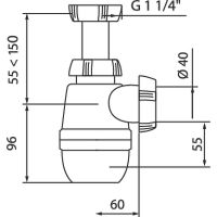 Сифон для раковины Wirquin Минор без выпуска арт-30718036 — фото 2, Сифоны для раковины
