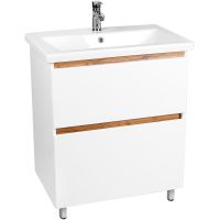 Тумба под раковину VIANT Мальта 70 Белая Дуб Вотан арт-VMAL70CO-T2Y — фото 1, Тумбы под раковину