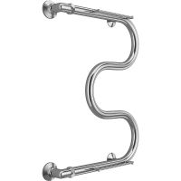 Водяной полотенцесушитель Terminus М-образный с/п (1) 600x400 с полкой Хром, боковое подключение, G 1" НР арт-4620768880377 — фото 1, Водяные полотенцесушители