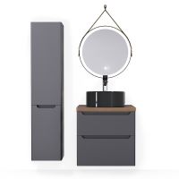 Зеркало Jorno Wood 50 с подсветкой с бесконтактным выключателем арт-Wood.02.50/ТК — фото 3, Зеркала в ванную комнату