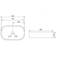 Раковина-чаша Abber Bequem 80 Белая арт-AC2110 — фото 5, Раковины накладные