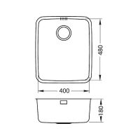 Кухонная мойка Alveus Luno 40 SAT 90 FI 480x400 Сатинированная сталь арт-1129252 — фото 7, Кухонные мойки