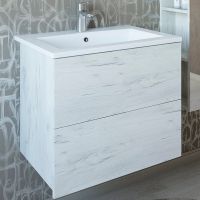 Тумба с раковиной Sanflor Чикаго 75 подвесная Дуб крафт белый арт-С16781 — фото 1, Тумбы с раковиной