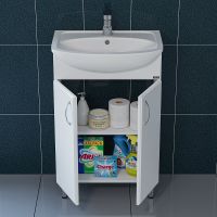 Тумба под раковину СанТа Уют 55 Белая арт-201087 — фото 5, Тумбы под раковину