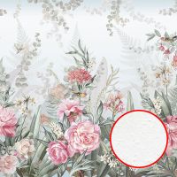 Фреска Ortograf Aurora 34105 Фактура бархат FX Флизелин (4,5*3) Голубой/Зеленый/Розовый, Цветы арт-34105 (бархат FX) — фото 1, Фрески
