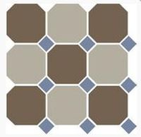 Керамогранит Top Cer Octagon New 4429+01 OCT11-B Coffe Brown 29 Beige 01 OCTAGON/Blue Cobalt 11 Dots 30х30 см арт-OCT29/01 DOT11-B — фото 1, Керамогранит