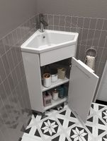 Тумба с раковиной 1MarKa Penta 37Н угловая Белый глянец арт-Ц0000001635 — фото 5, Тумбы с раковиной