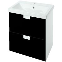 Тумба под раковину Bellezza Пегас 50 подвесная Черная Белая арт-4630406180042 — фото 1, Тумбы под раковину