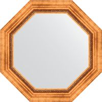 Зеркало Evoform Octagon 67х67 в багетной раме - Римское золото 88 мм арт-BY 3785 — фото 1, Зеркала в ванную комнату