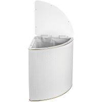 Корзина для белья Geralis Punto Белая, кант Золото, угловая арт-PWG-U — фото 2, Корзины для белья