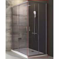 Душевая дверь Ravak Blix BLRV2К-90 профиль Сатин стекло Transparent арт-1XV70U00Z1 — фото 1, Раздвижные душевые двери