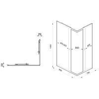 Душевой уголок Triton Вента-Хром 100х80 профиль Хром стекло прозрачное арт-Щ0000057860 — фото 11, Прямоугольные душевые уголки