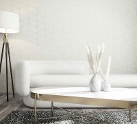 Обои Marburg Travertino Винил на флизелине (1,06*10,05) Белый, Геометрия/Ромб/Под дерево арт-33056 — фото 4, Обои для стен