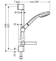 Душевой гарнитур Hansgrohe Croma Хром арт-27717000 — фото 4, Душевые гарнитуры на штанге