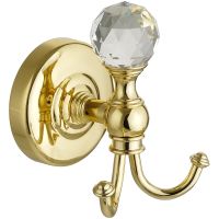 Двойной крючок Migliore Amerida Золото с кристаллом Swarovski арт-16600 — фото 1, Крючки для полотенец