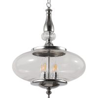 Подвесной светильник Crystal Lux Прозрачный Хром арт-MIEL SP4 CHROME — фото 2, Подвесные светильники