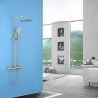 Товар: Душевая система Abber Emotion Золото матовое арт-AF8816G - фото 2 Душевая система Abber Emotion Золото матовое арт-AF8816G — фото 2, Душевые стойки