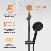 Душевая система Orange Karl Черная арт-M05-932b — фото 4, Душевые стойки