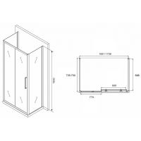 Товар: Душевой уголок Abber Schwarzer Diamant 170x75 профиль Хром стекло матовое арт-AG30170MH-S75M-S75M - фото 5 Душевой уголок Abber Schwarzer Diamant 170x75 профиль Хром стекло матовое арт-AG30170MH-S75M-S75M — фото 5, Прямоугольные душевые уголки