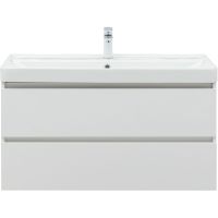 Тумба под раковину Aquanet Вега 100 подвесная Белый глянец арт-316655 — фото 2, Тумбы под раковину