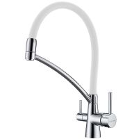 Смеситель для кухни Paulmark Siegen Хром Белый арт-Si213111-CRw — фото 1, Смесители для кухни