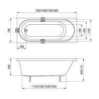 Акриловая ванна Ravak Sonata II 180x70 без гидромассажа арт-C636R00000 — фото 5, Акриловые ванны
