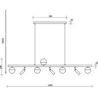 Подвесной светильник Crystal Lux Белый Черный Золото арт-CLT 047C8 L1400 BL-GO — фото 2, Подвесные светильники
