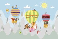 Фреска детская Ortograf Для самых маленьких 32958 Фактура флок FLK Флизелин (4*2,7) Разноцветный, Животные/Воздушные шары арт-32958 (флок FLK) — фото 2, Фрески